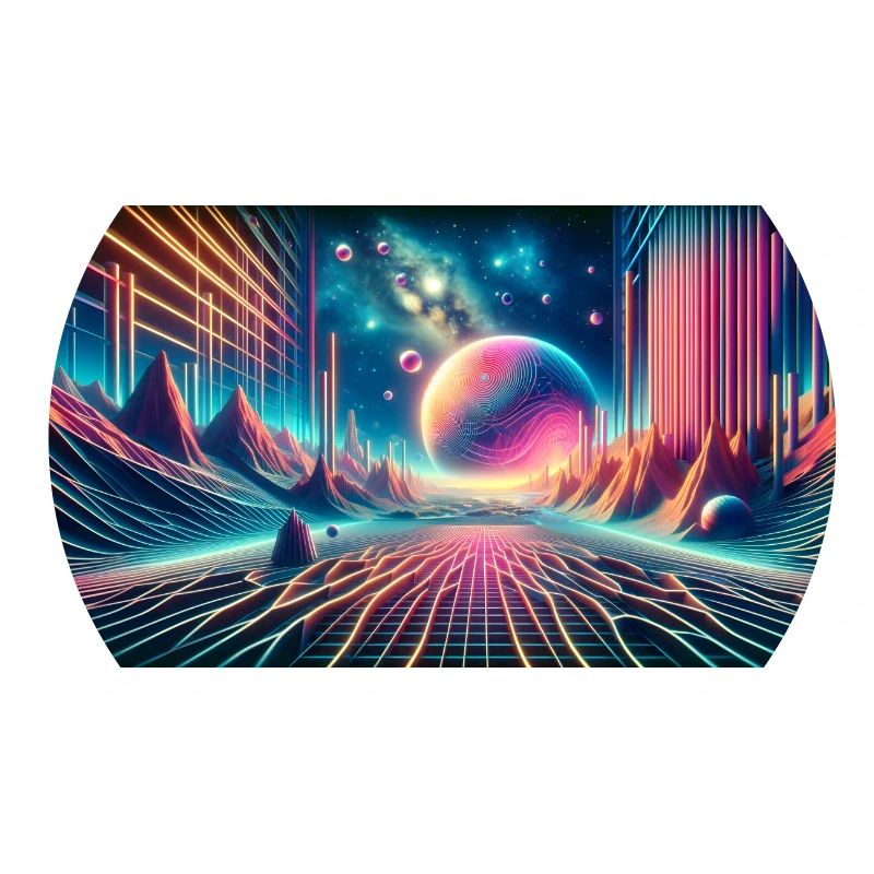 Neon Dreamscape Odyssey – Synthwave Surrealism Wid