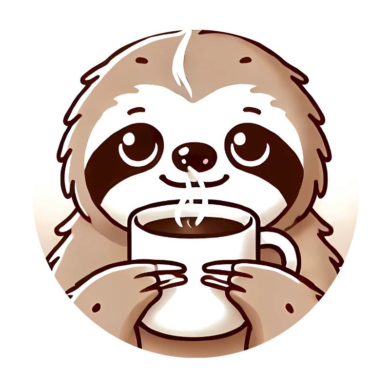 Cozy Sloth Coffee Illustration
