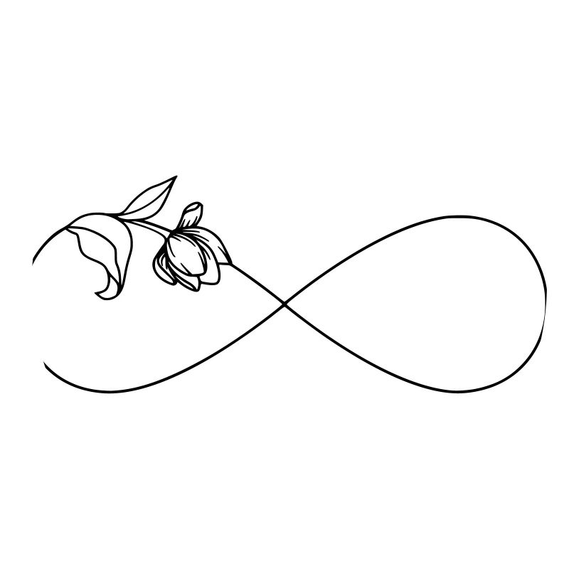 Symbole de l'infini simple Infinity avec fleur