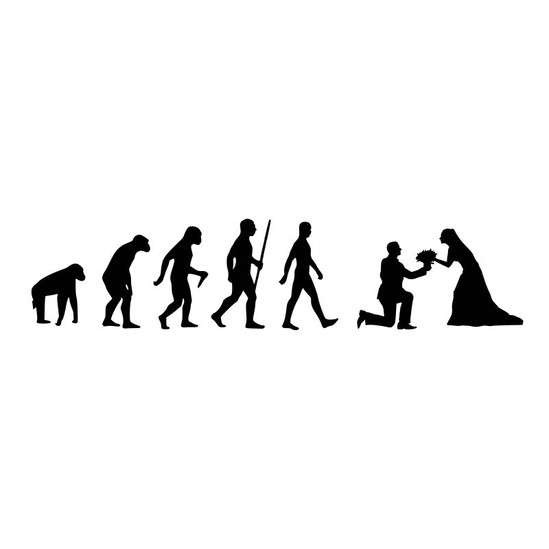 Evolution bride and groom bride proposal to marry wedding