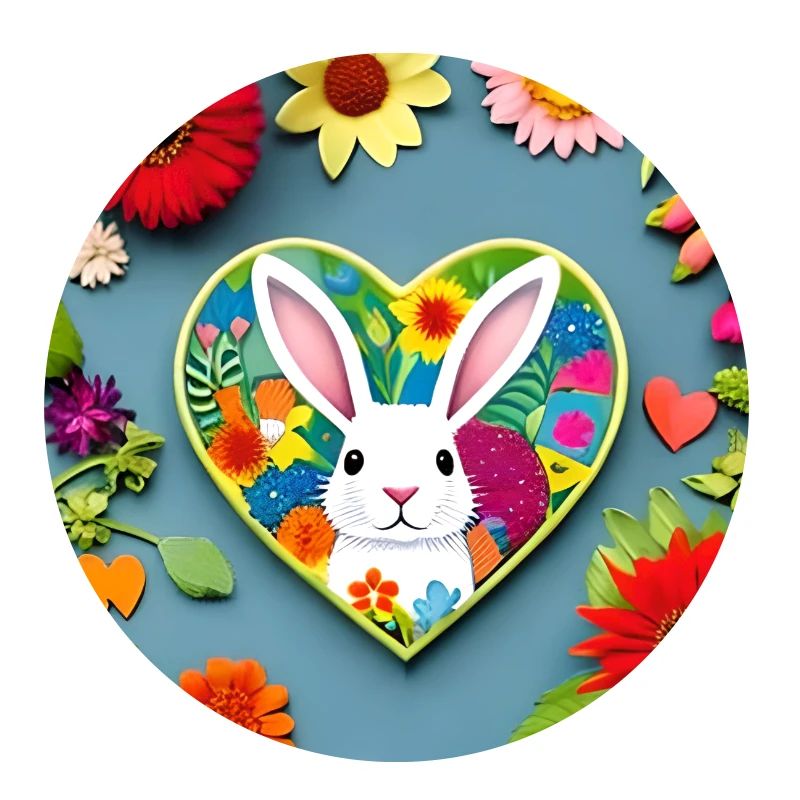 Lapin de Pâques mignon et fleurs