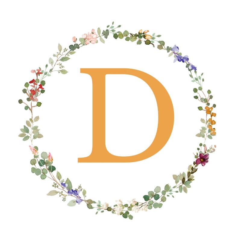 D monogramme, Couronne de fleurs sauvages