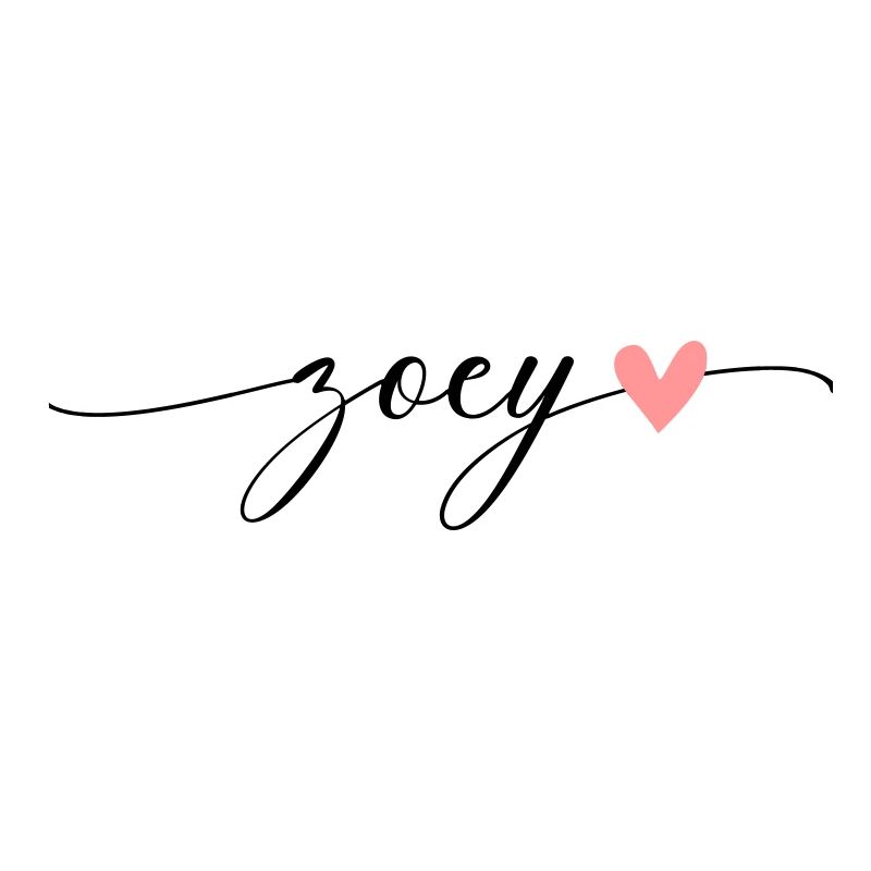 Zoey Last Name First Name Calligraphy Script