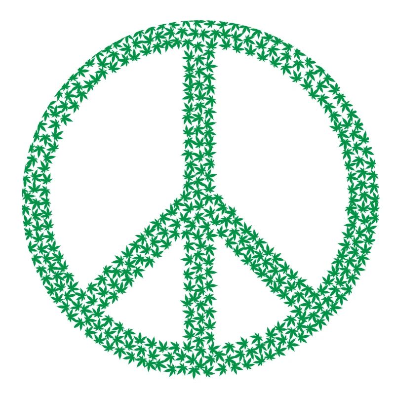 Peace Zeichen Hanfblätter Geschenk Geschenkidee