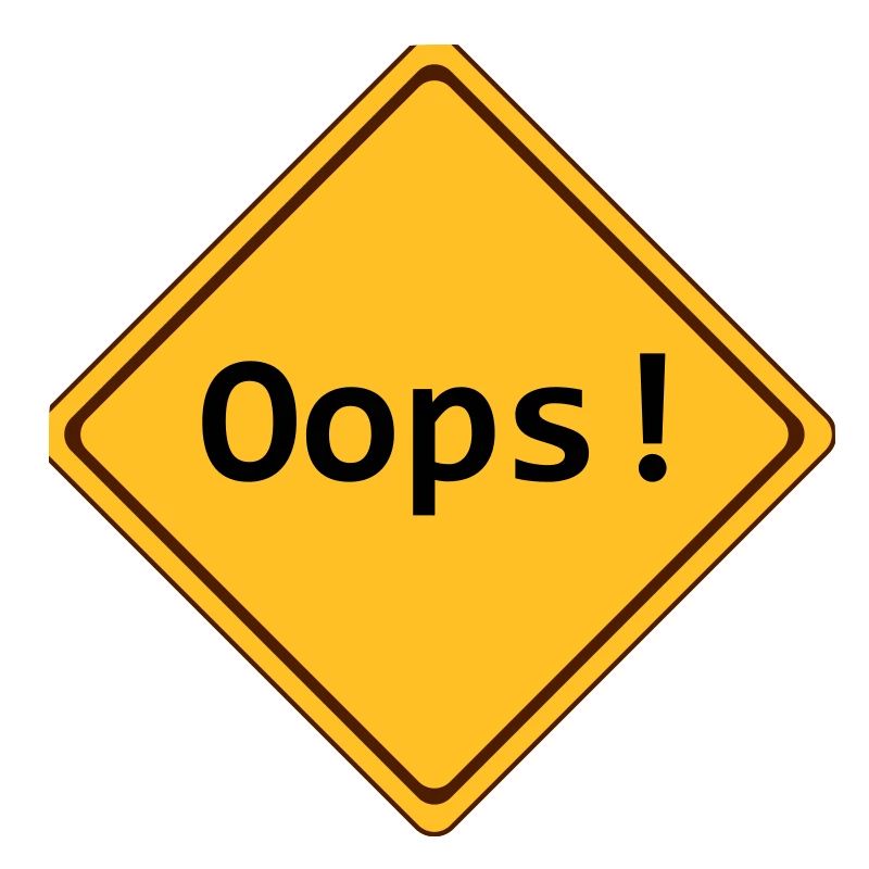 error, oops!, anpassbar