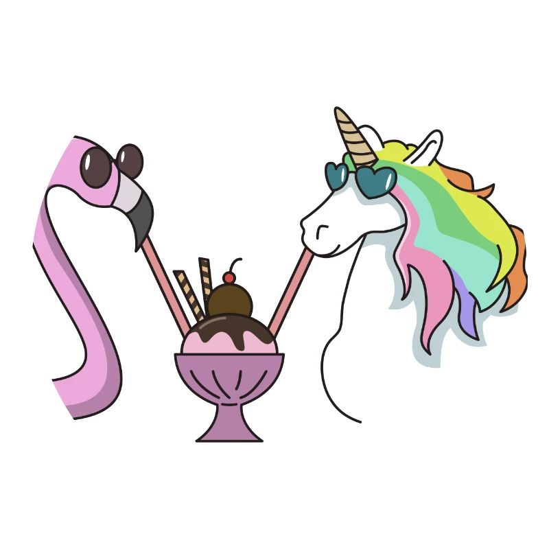 Flamingo Einhorn Eisbecher Geschenk Sommer Eis