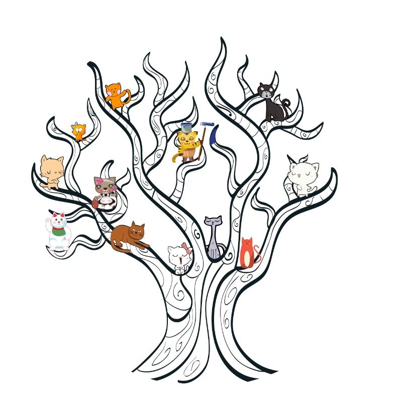 Baum mit Katzen - Katzenbaum