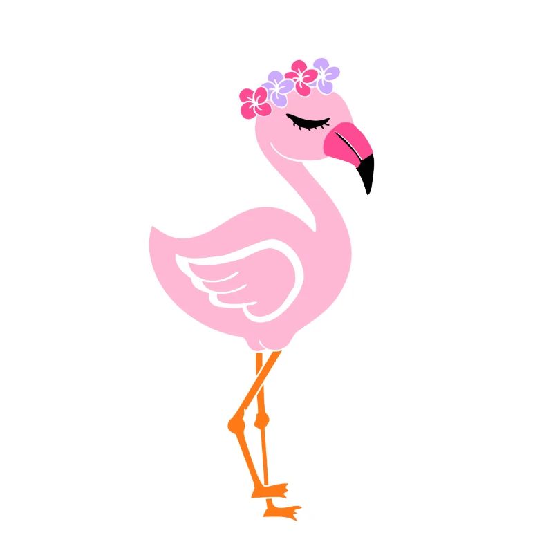Flamingo avec serre-tête à fleurs