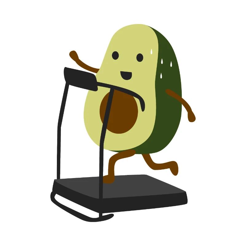 Avocado Treadmill Runner Workout Funny Gift