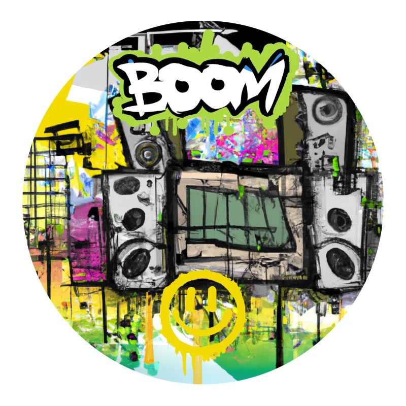 Boom Box mit Smiley - Graffiti