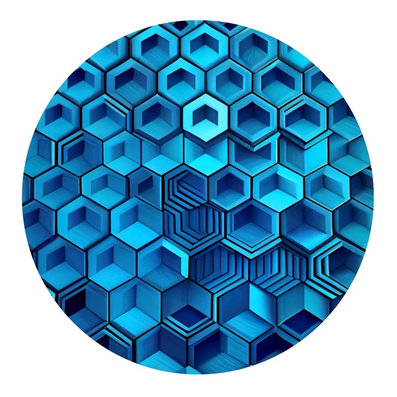 Hexagone bleu géométrique moderne