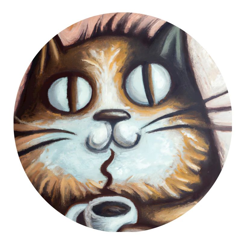 Cat enjoys coffee