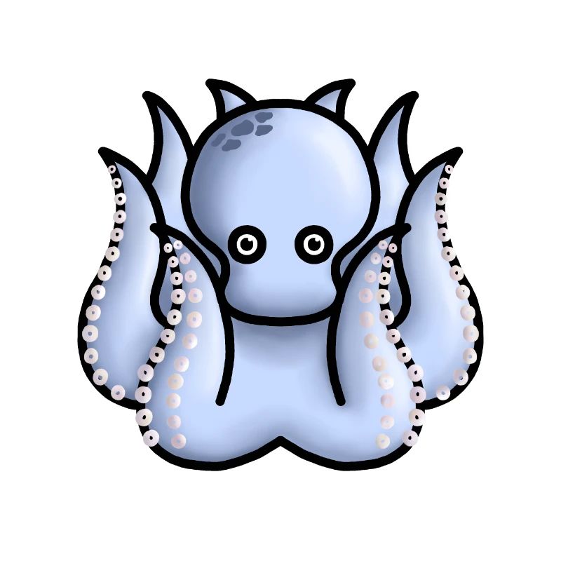 petite pieuvre bleu clair mignonne
