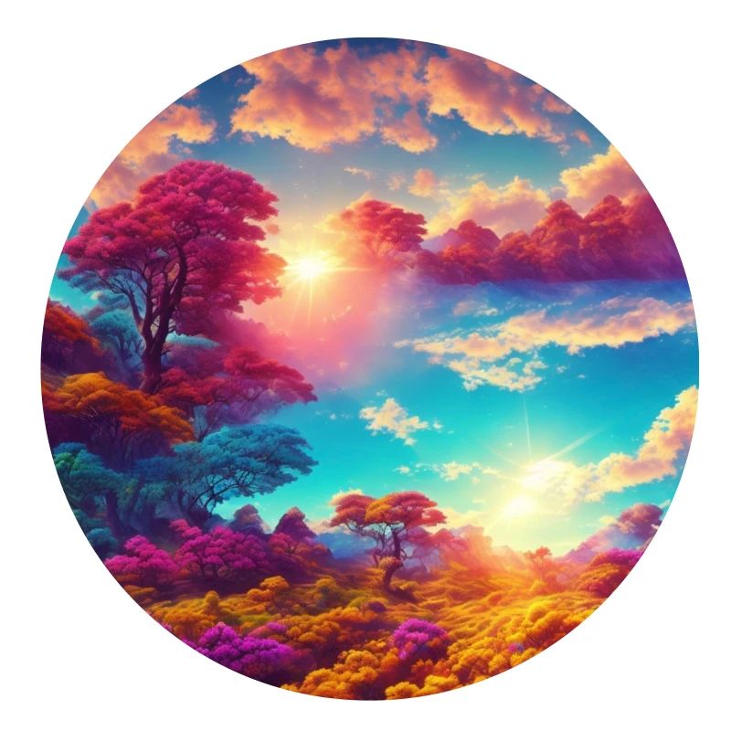 A vibrant technicolor planet