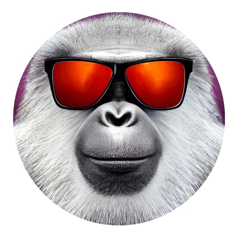 Sunglasses monkey: Cool primate with red glasses