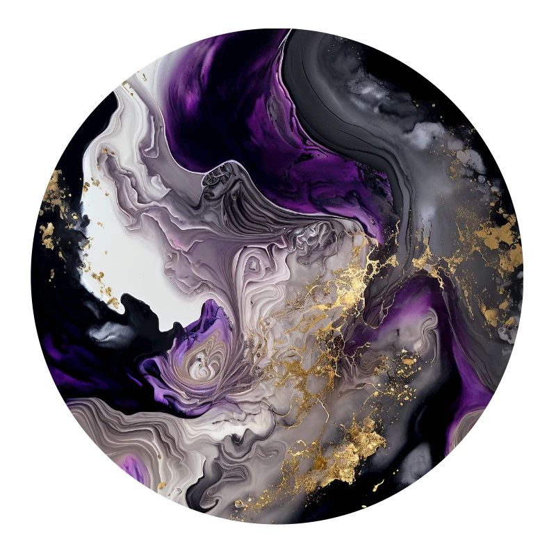 Purple And Gold Paint Swirl Pattern