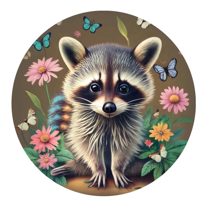 renard avec des fleurs