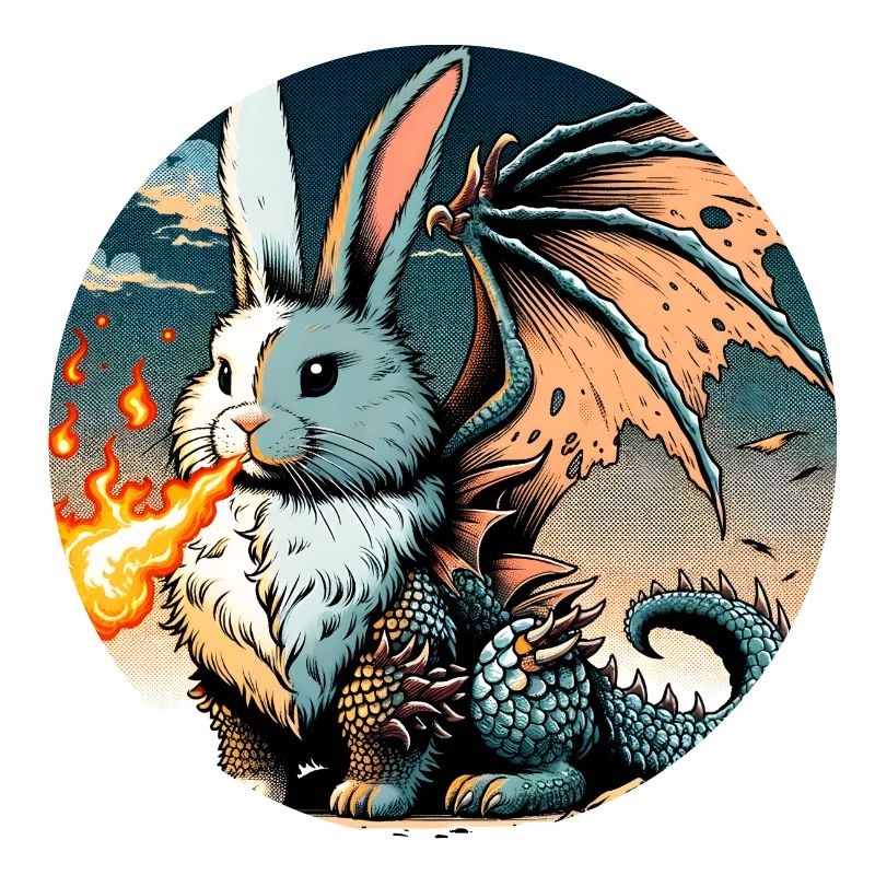 Feuerspeiender Hase Drache #01