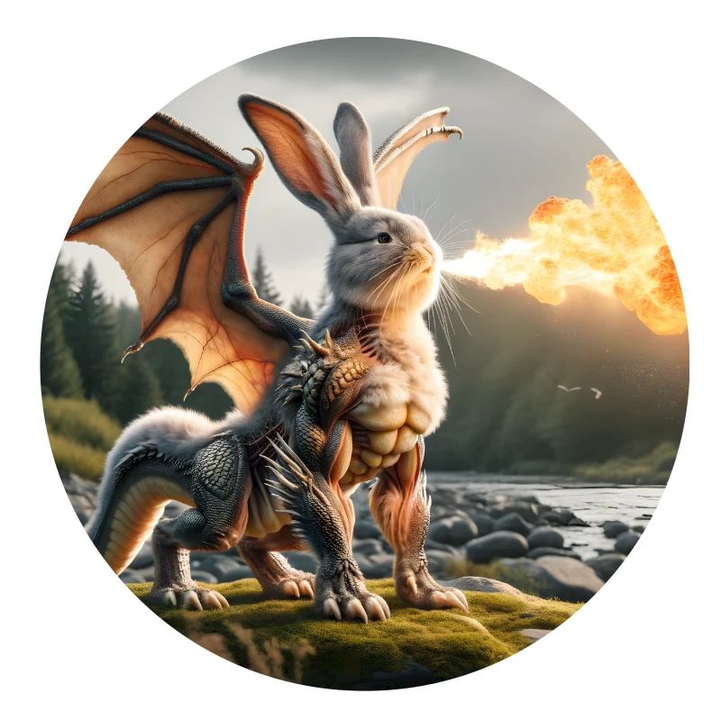 Feuerspeiender Hase Drache #05