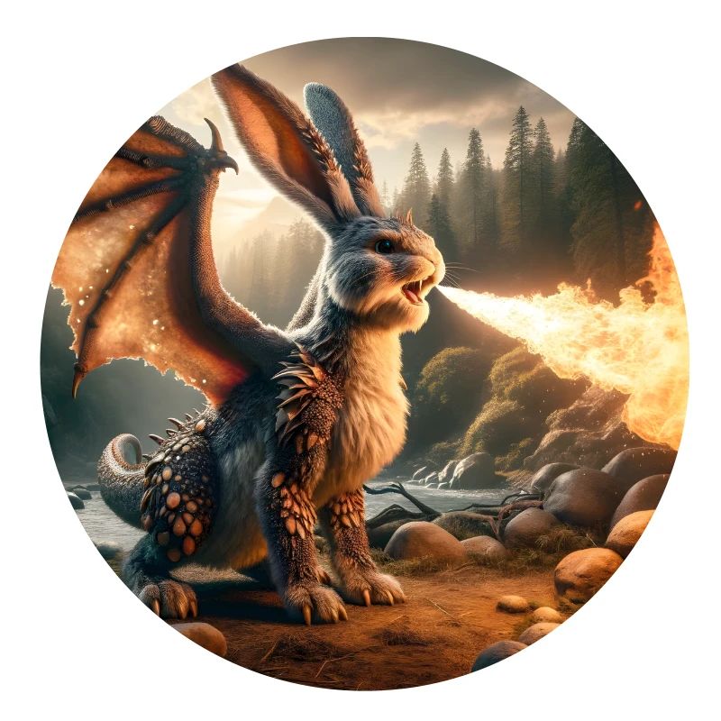 Feuerspeiender Hase Drache #14