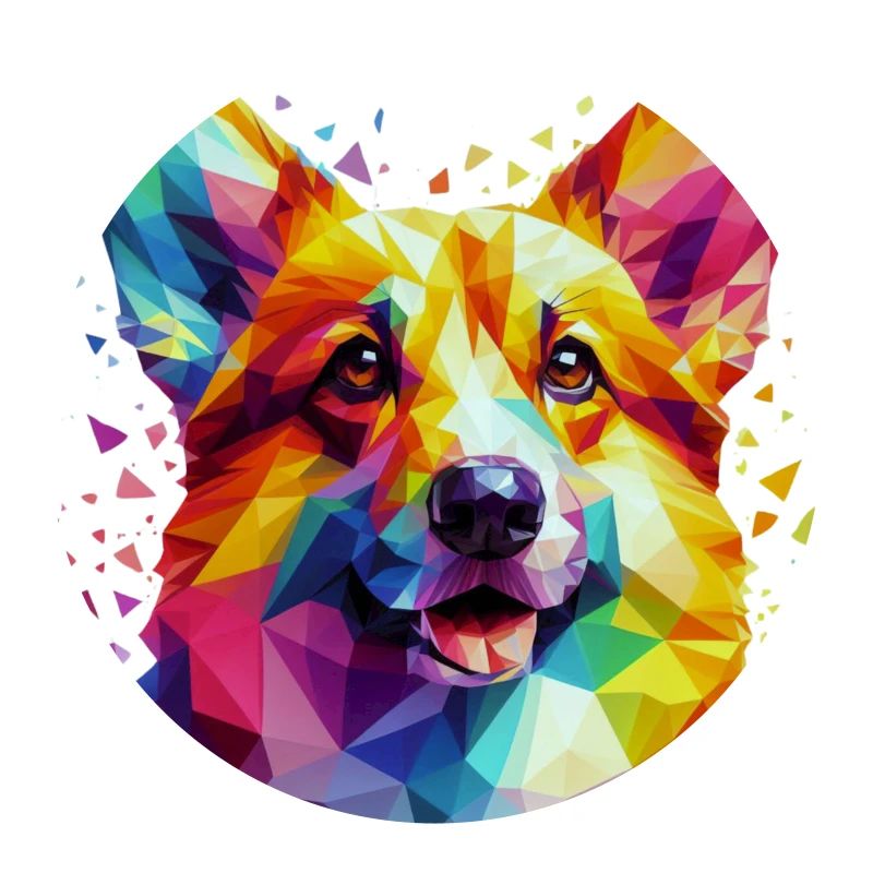 Modern geometric dog's muzzle: corgi