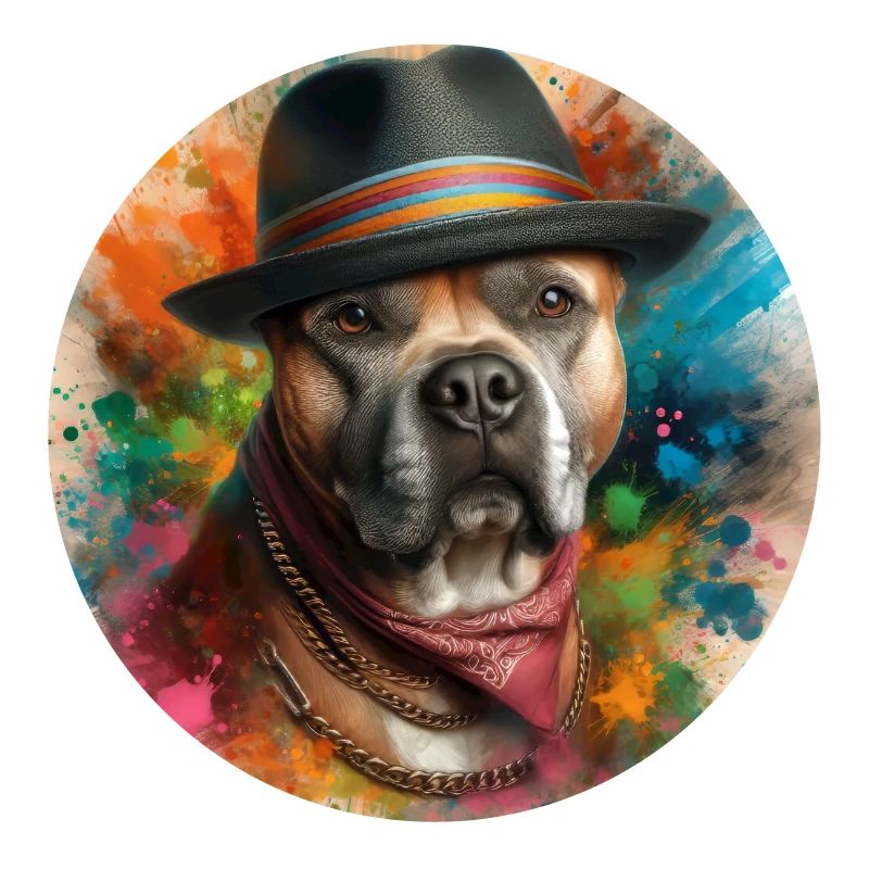 Pitbull Paint Spritzer Kunst