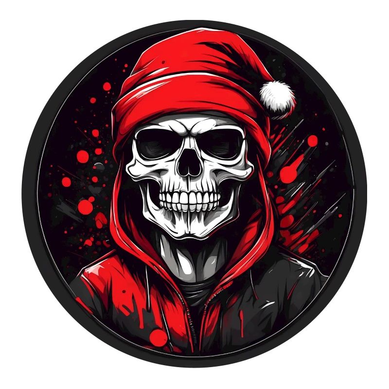 Crâne de joyeux Noël avec chapeau de Père Noël