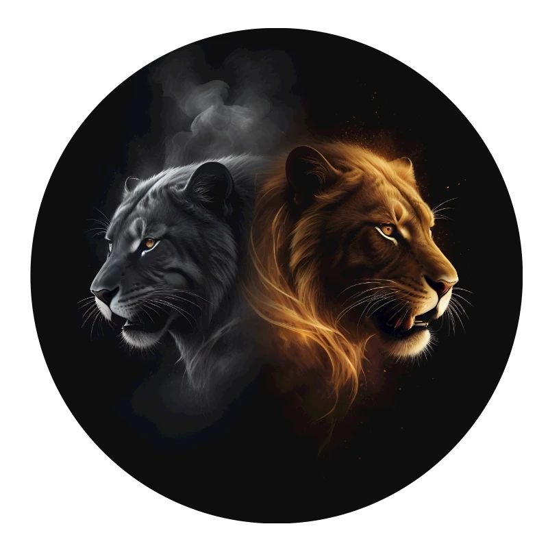 Double Portrait Lion Tiger