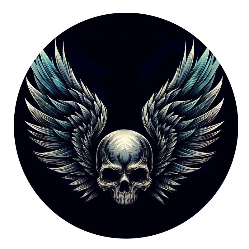 Crâne avec des ailes (noir)