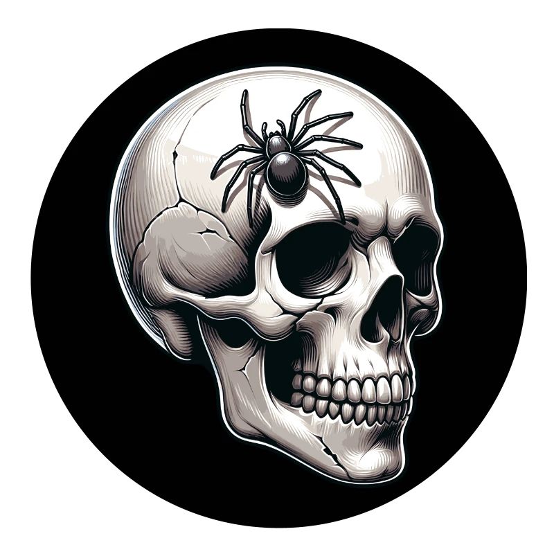 Skull mit Spinne auf der Stirn