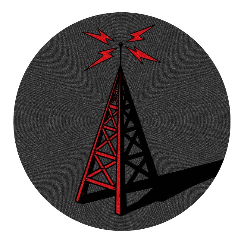 Funkturm - Rot auf Grau