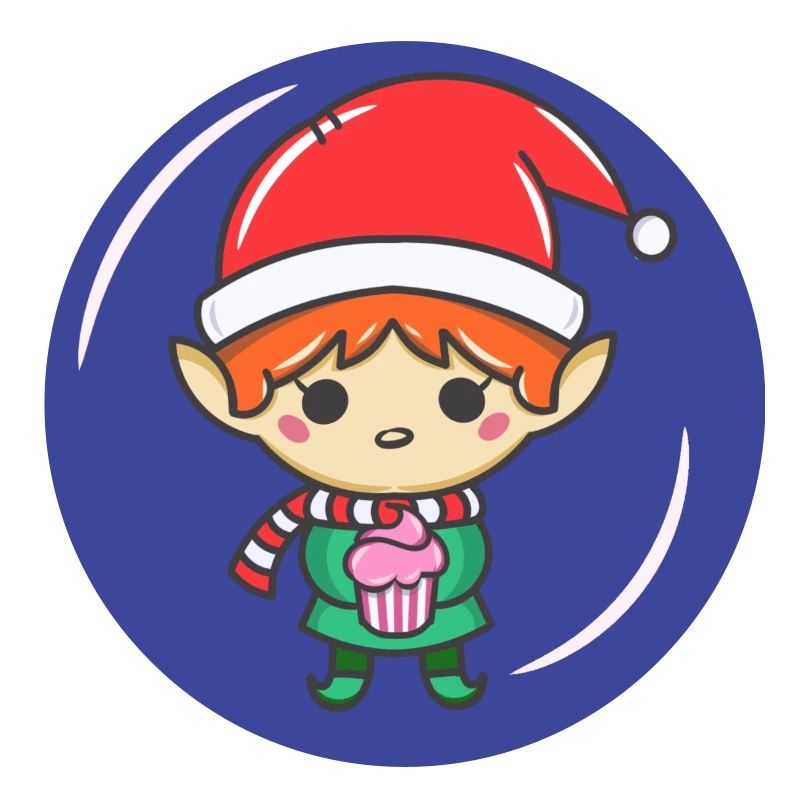 Petit lutin de Noël avec cupcake