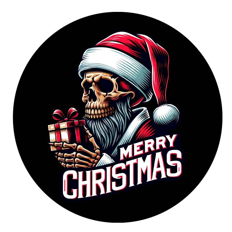 Weihnachtsmann Skull mit Päckchen
