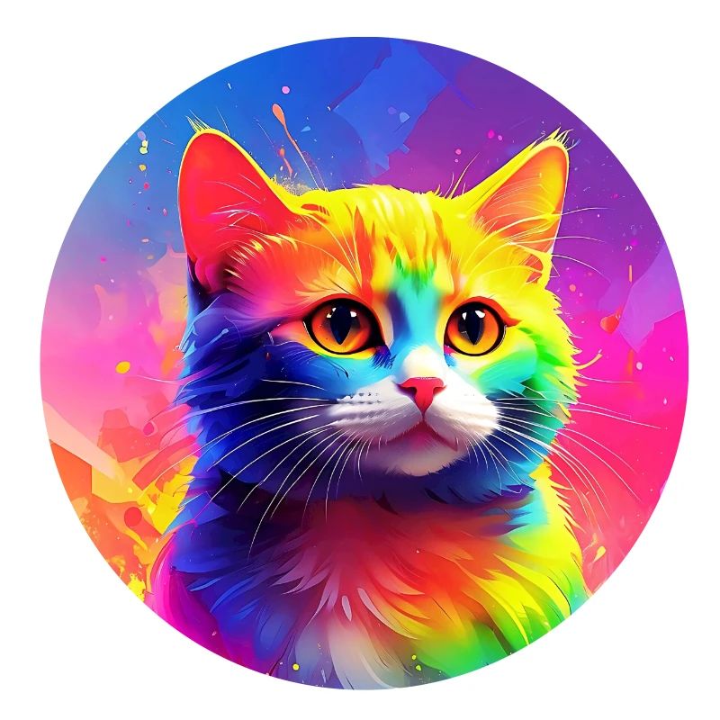 Niedliche regenbogenfarbene Katze