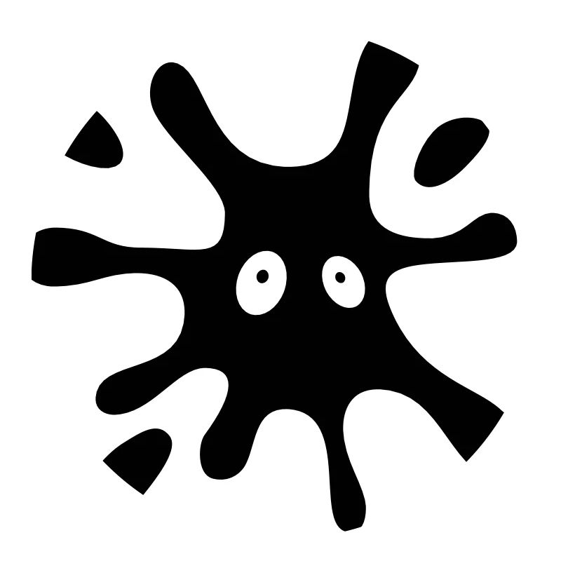 schwarzer Fleck mit Augen