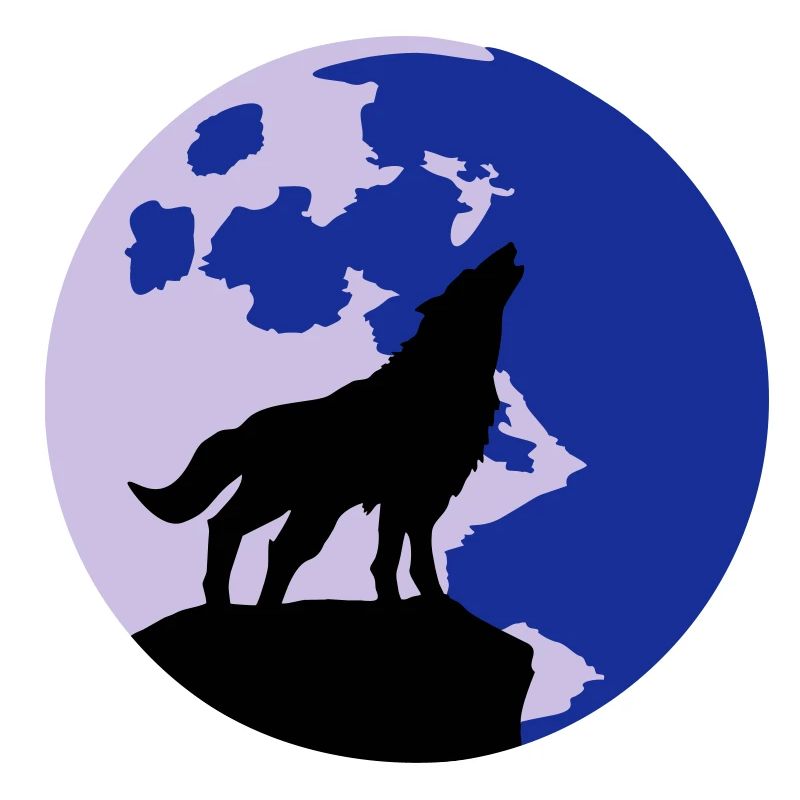 wolf and full moon