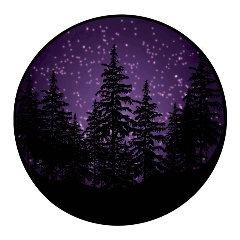 Dark forest with purple background