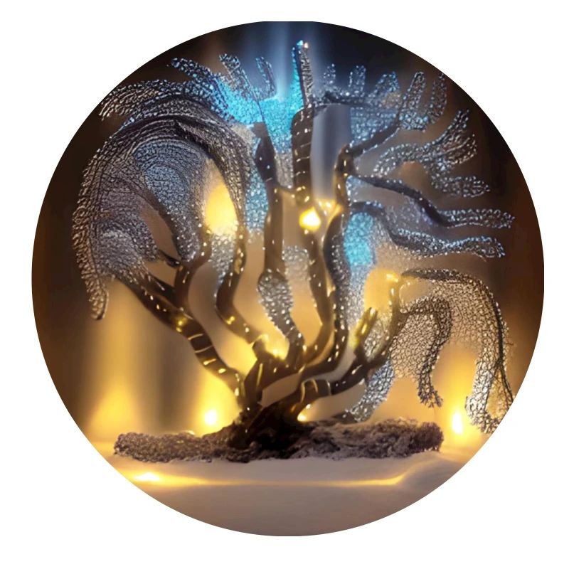 Alter Baum mit Lichtern