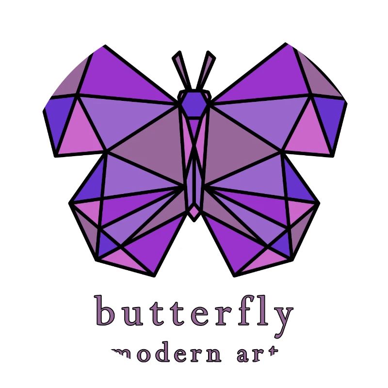 Butterfly purple logo, modern abstract art