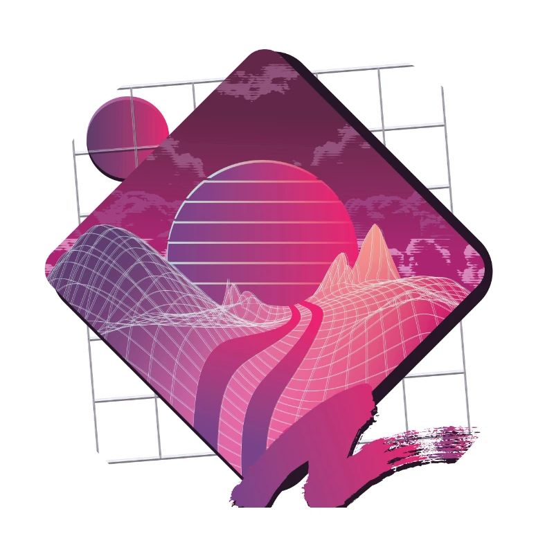 retrowave Landschaft