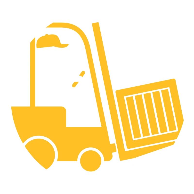 A Forklift Transporting A Box