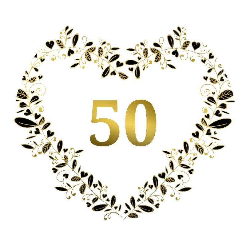 50. Jubiläum, Geburtstag oder Jahrestag - Herz