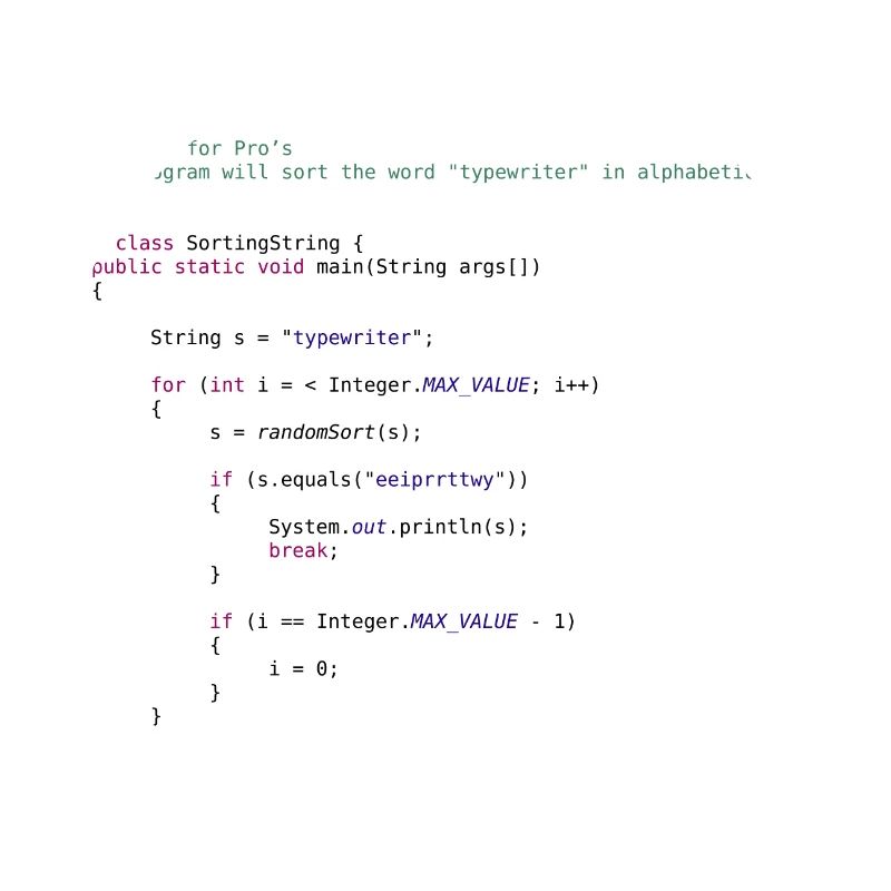 funny Java code to sort
