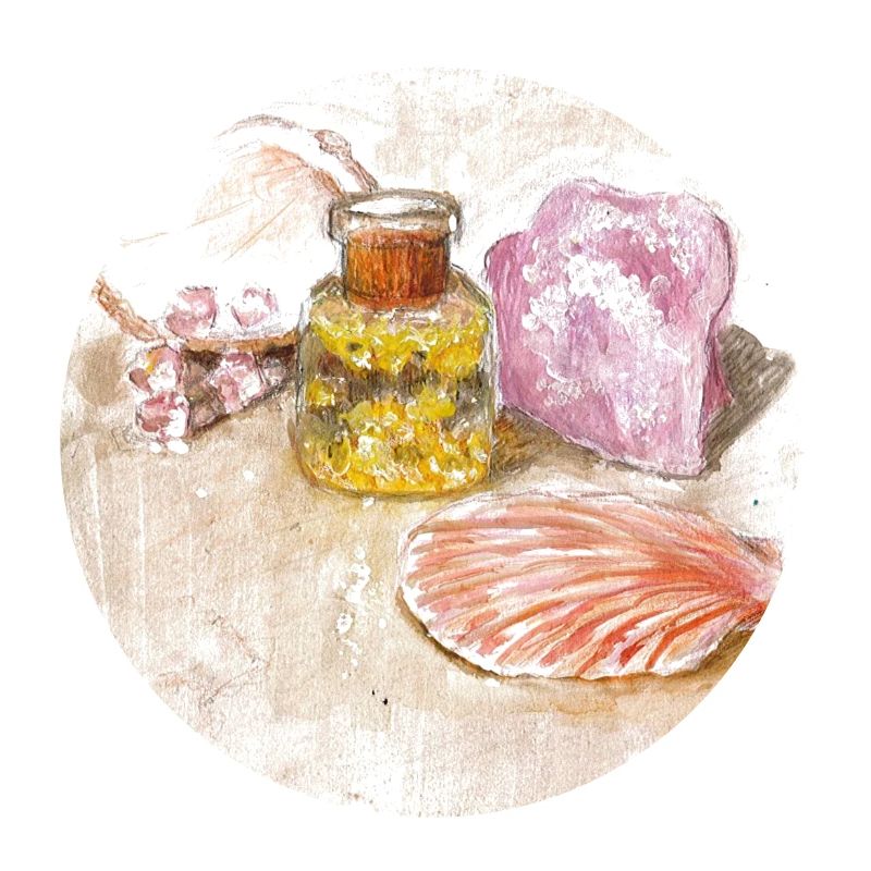 Gold leaf and shells