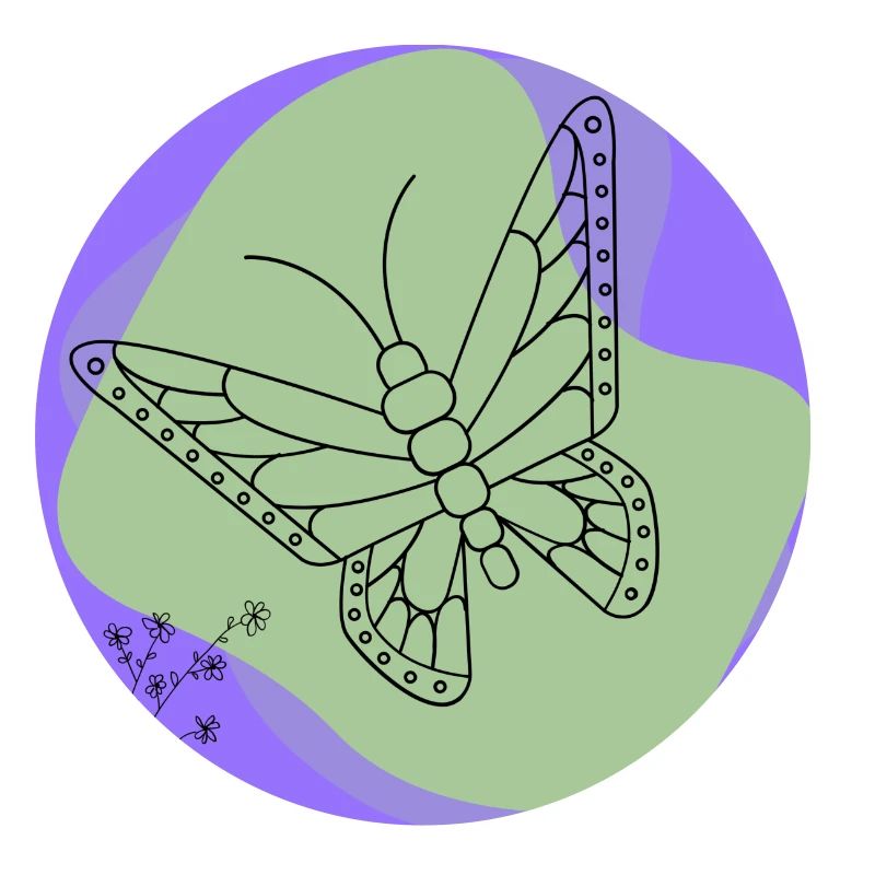 Minimalistischer Schmetterling.