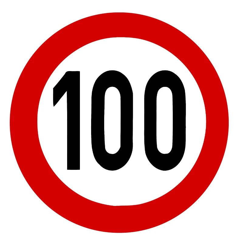 Speed Sign TempoLimit 100 Shield