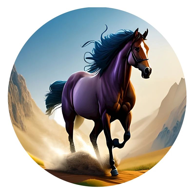 Cheval au galop dans le sable