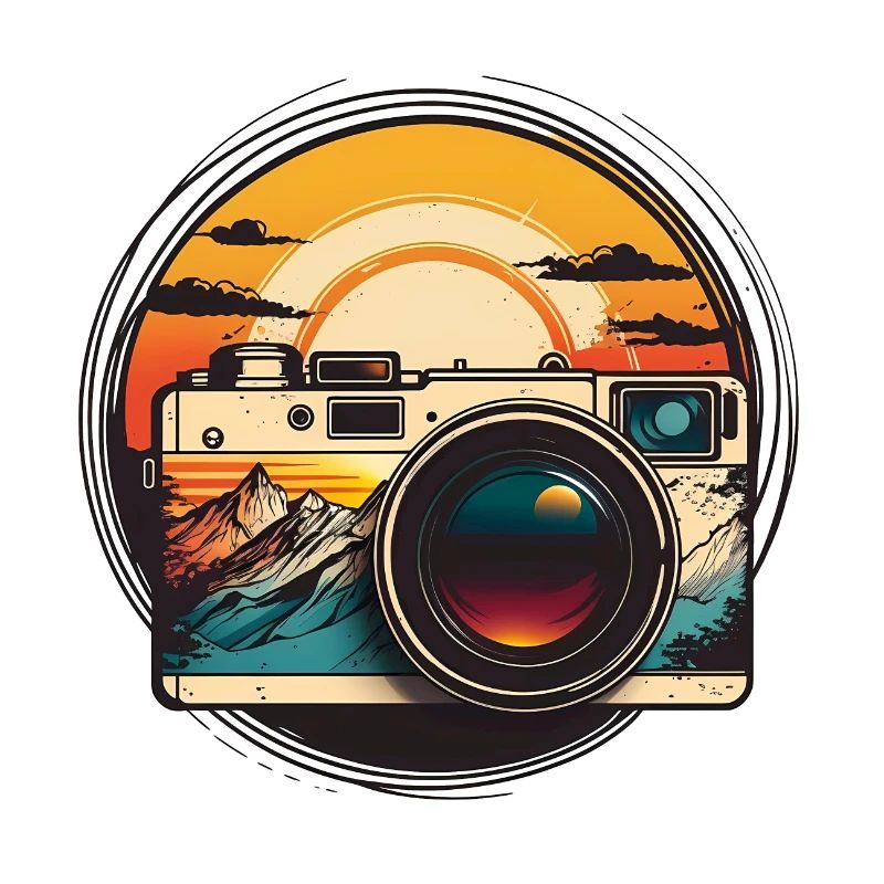 Retro Camera Sunset
