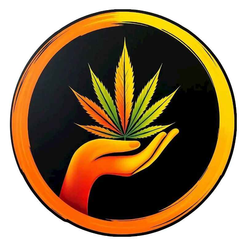 Marijuana leaf - LOGO button 1