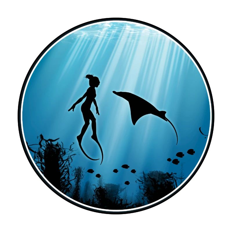 Plongeurs et raies manta gratuits